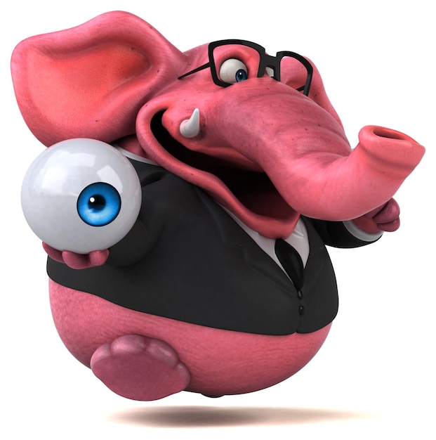 Elefante rosa - ilustração 3d