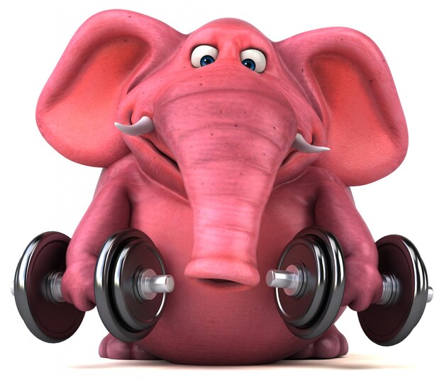 Elefante rosa - ilustração 3D