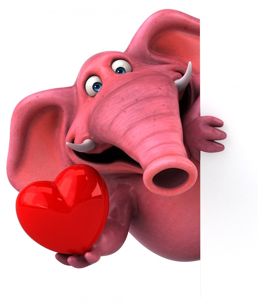 Elefante rosa - ilustração 3D