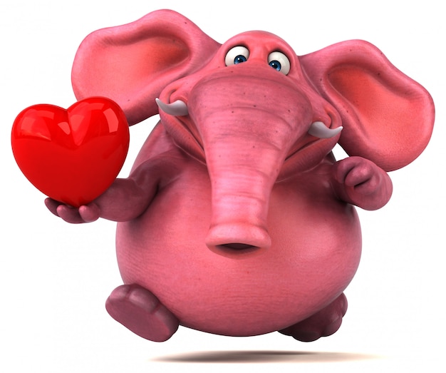 Elefante rosa - ilustração 3D