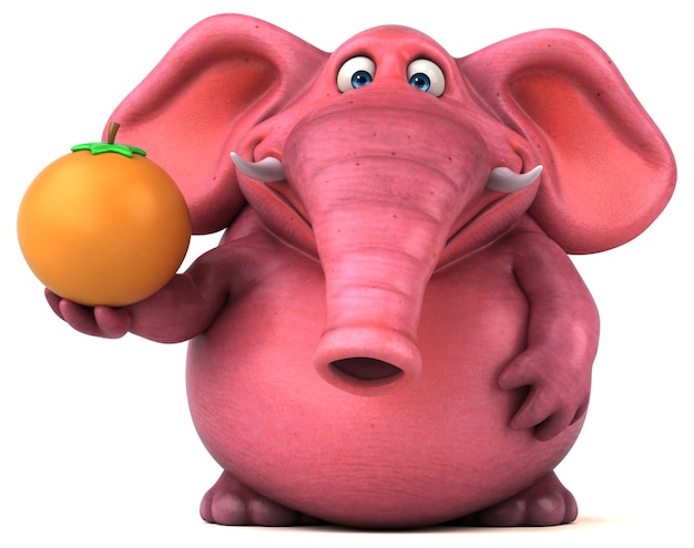 Elefante rosa - ilustração 3D