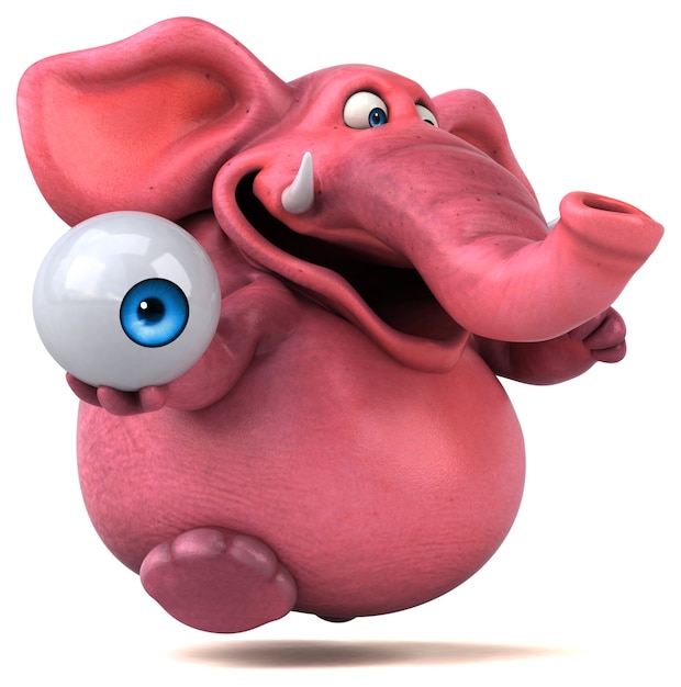 Elefante rosa - ilustração 3D