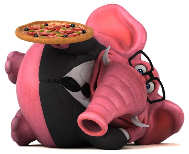 Elefante rosa - ilustração 3d