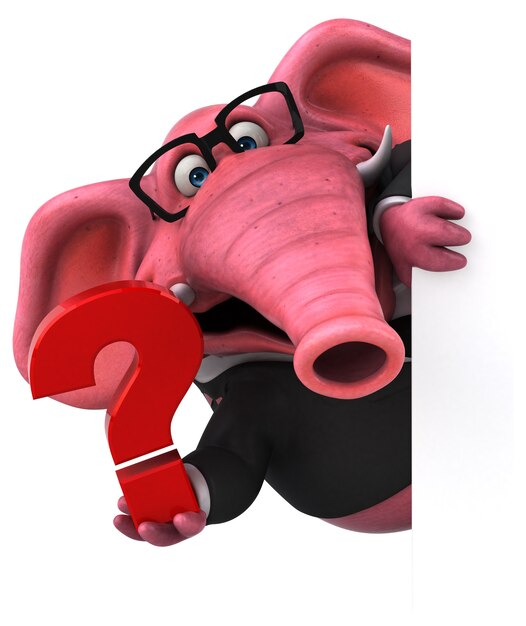 Elefante rosa - ilustração 3D