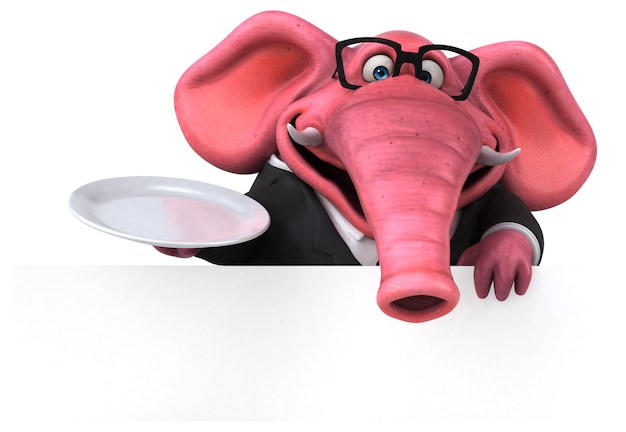 Foto elefante rosa - ilustração 3d