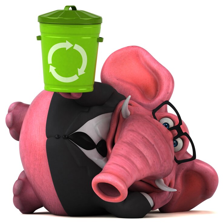 Foto elefante rosa - ilustração 3d