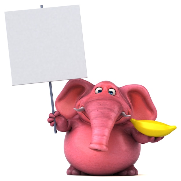 Elefante rosa - ilustração 3D