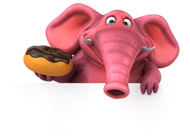 Elefante rosa - ilustração 3D