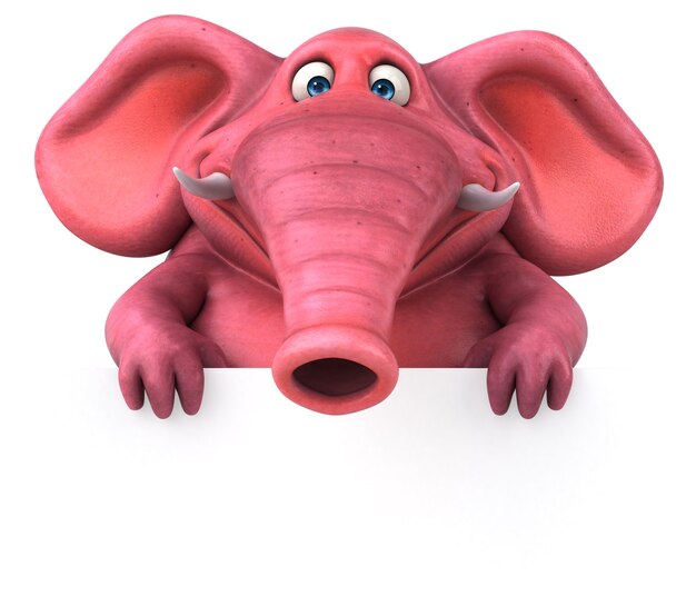 Foto elefante rosa - ilustração 3d