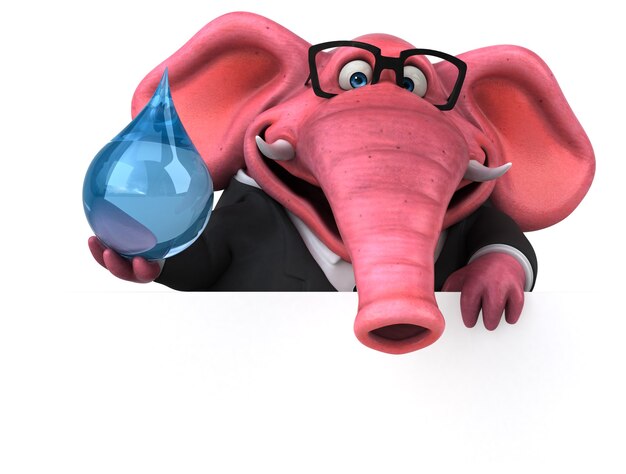 Foto elefante rosa - ilustração 3d