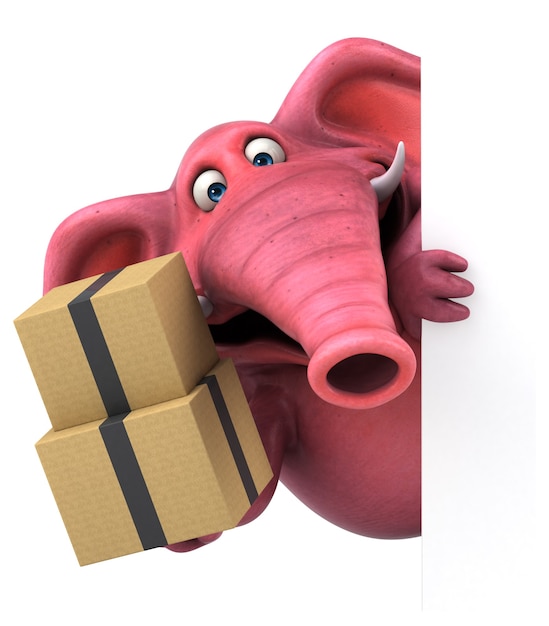 Elefante rosa - ilustração 3D