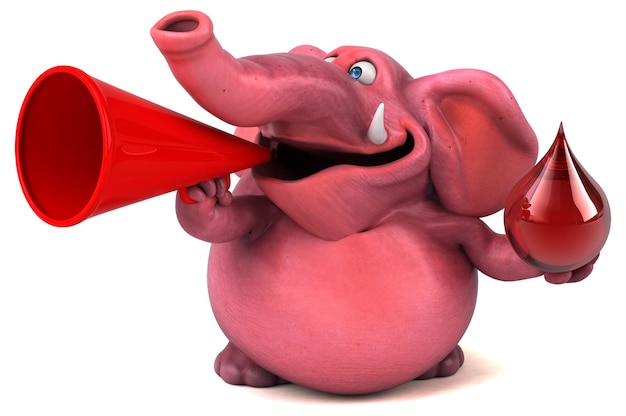 Elefante rosa - ilustração 3D