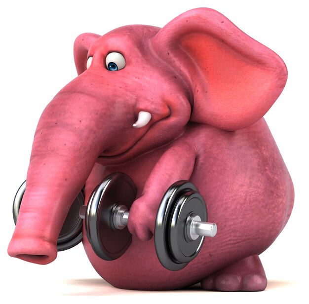 Elefante rosa - ilustração 3D