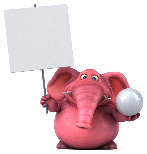 Elefante rosa - ilustração 3D