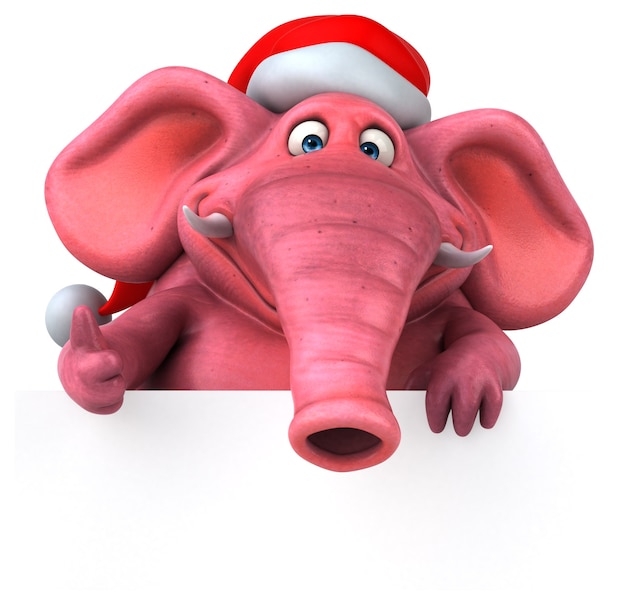 Elefante rosa - ilustração 3D