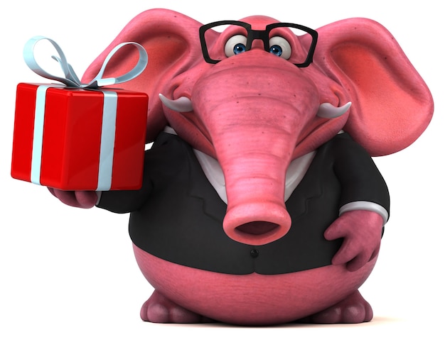 Elefante rosa - Ilustración 3D