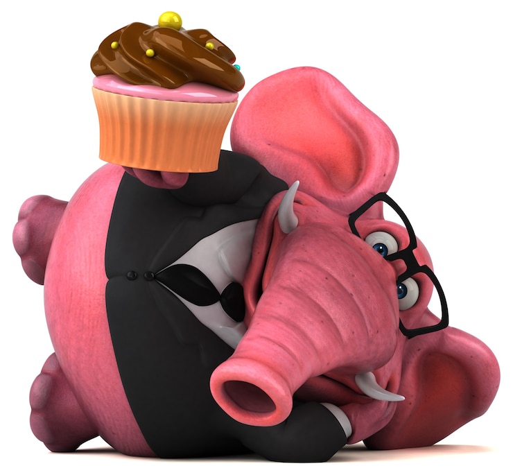 Foto elefante rosa - ilustración 3d