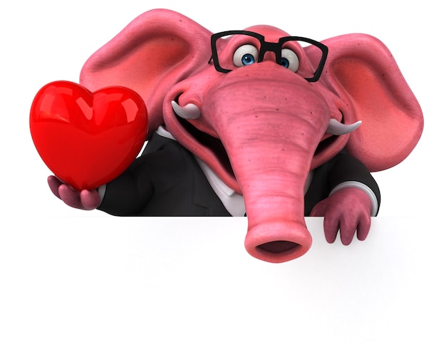 Elefante rosa - Ilustración 3D