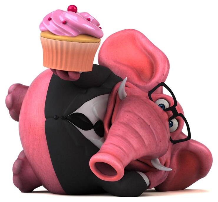 Foto elefante rosa - ilustración 3d