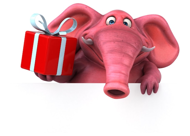 Elefante rosa - Ilustración 3D