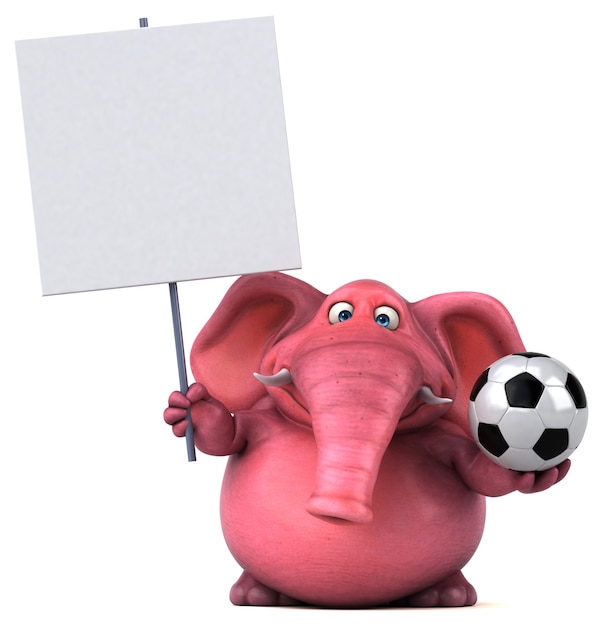 Elefante rosa - Ilustración 3D
