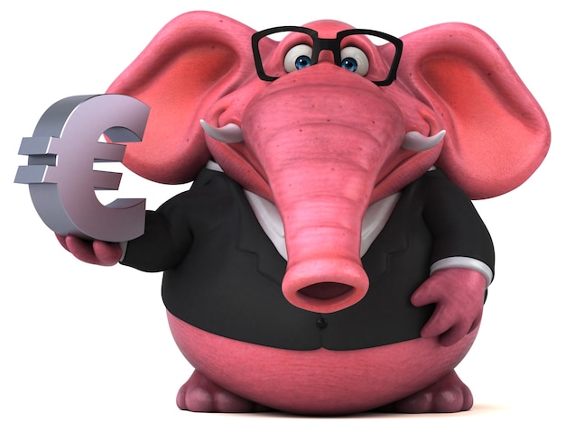 Elefante rosa - Ilustración 3D