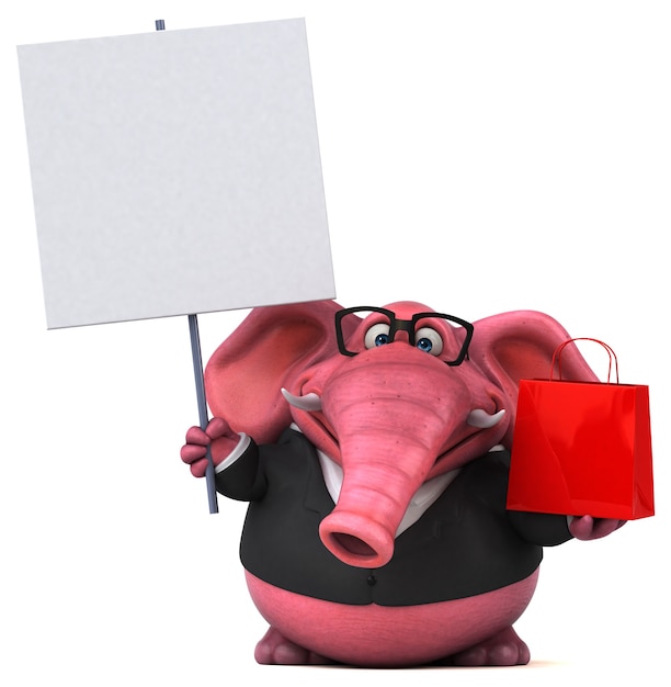 Elefante rosa - Ilustración 3D