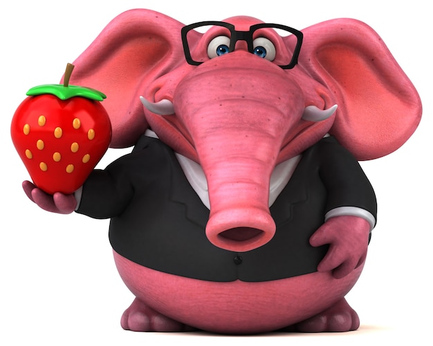 Elefante rosa - Ilustración 3D