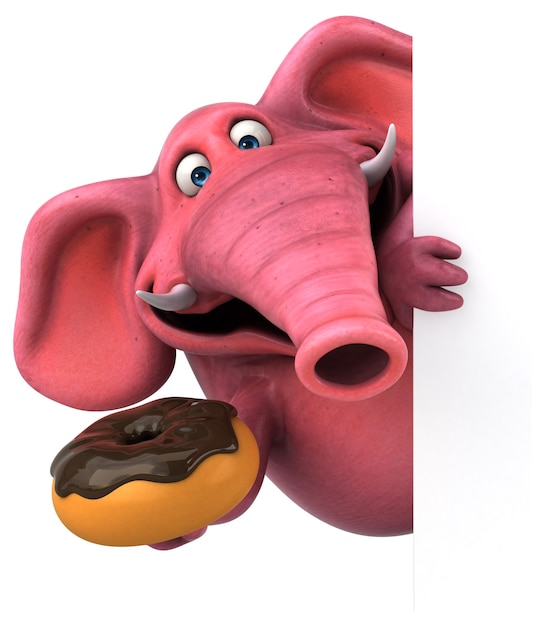 Elefante rosa - Ilustración 3D