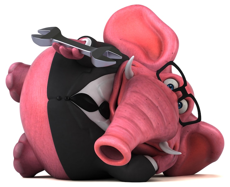 Foto elefante rosa - ilustración 3d