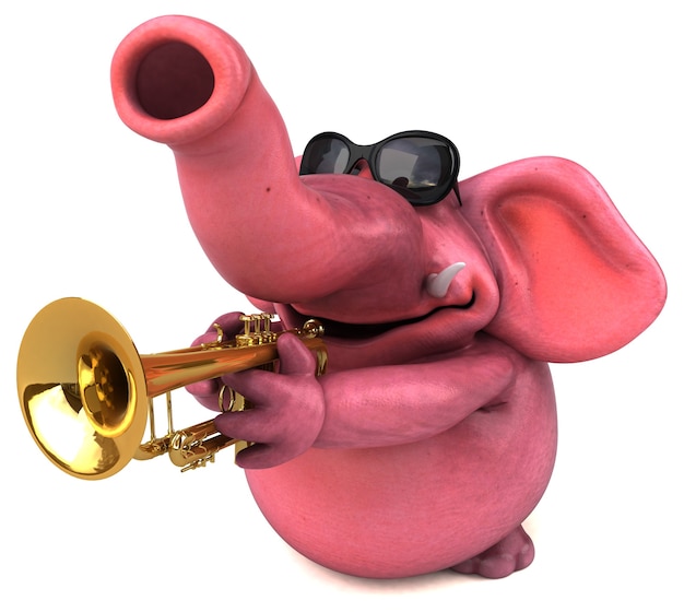 Elefante rosa - Ilustración 3D