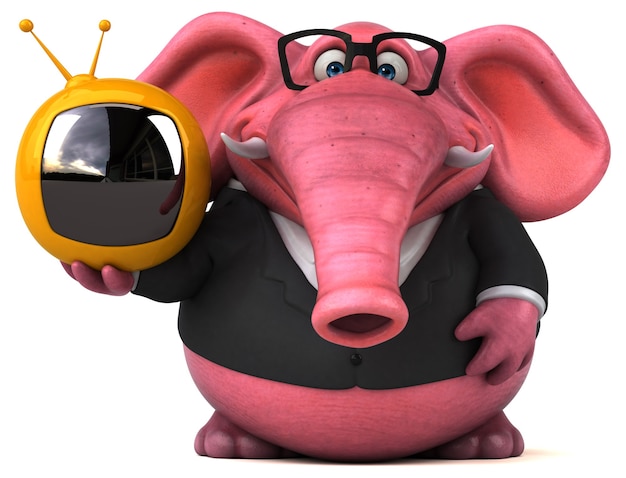 Elefante rosa - Ilustración 3D