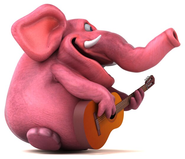 Elefante rosa - personaje 3D