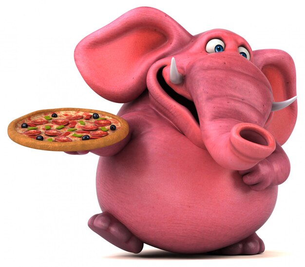 Elefante rosado - Ilustración 3D