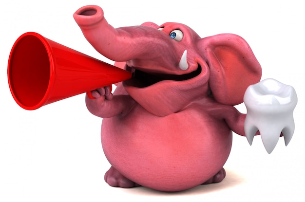 Elefante rosado - Ilustración 3D