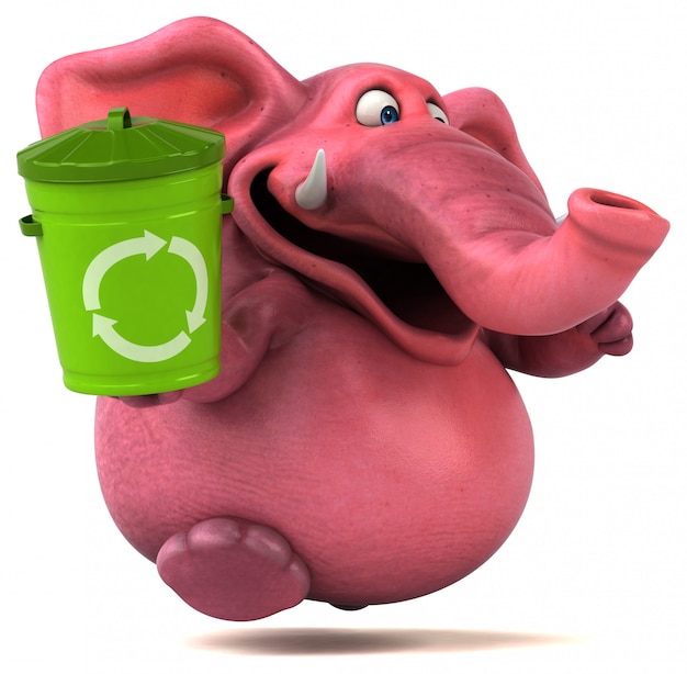 Elefante rosado - Ilustración 3D