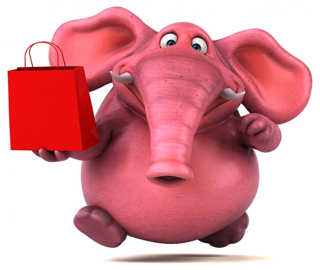 Elefante rosado - Ilustración 3D