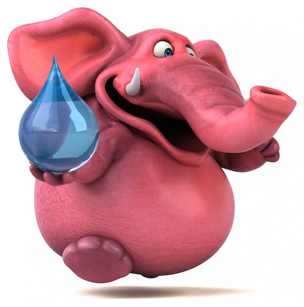 Elefante rosado - Ilustración 3D