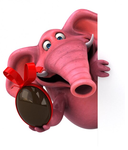 Elefante rosado - Ilustración 3D