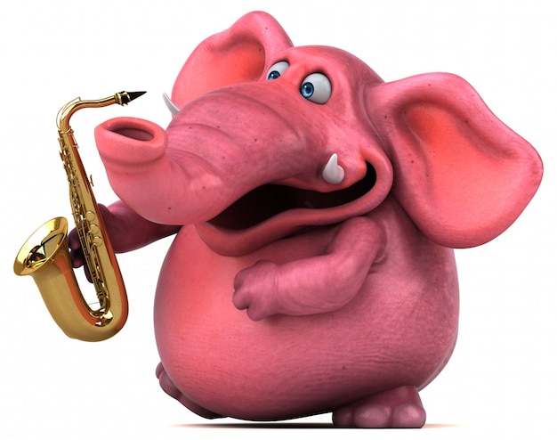 Elefante rosado - Ilustración 3D