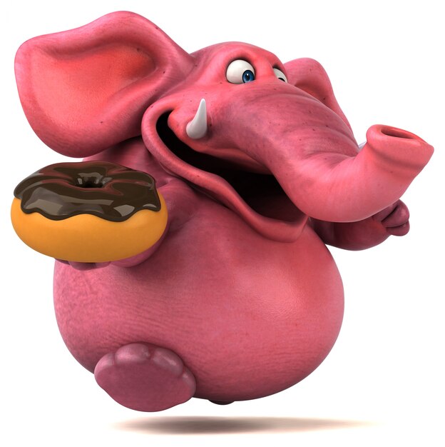 Elefante rosado - Ilustración 3D