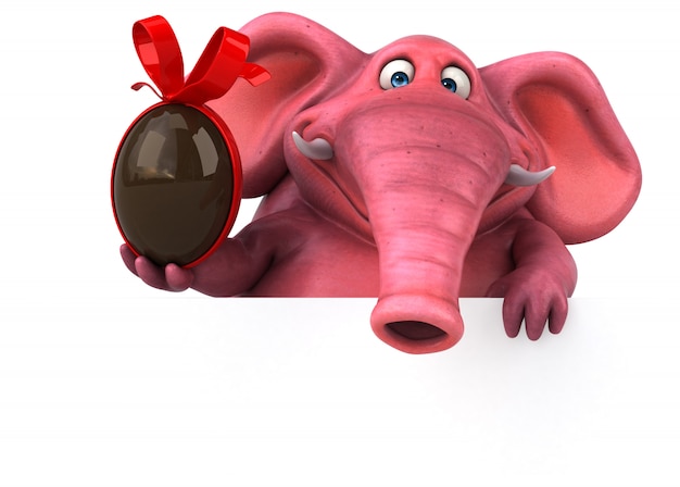 Elefante rosado - Ilustración 3D