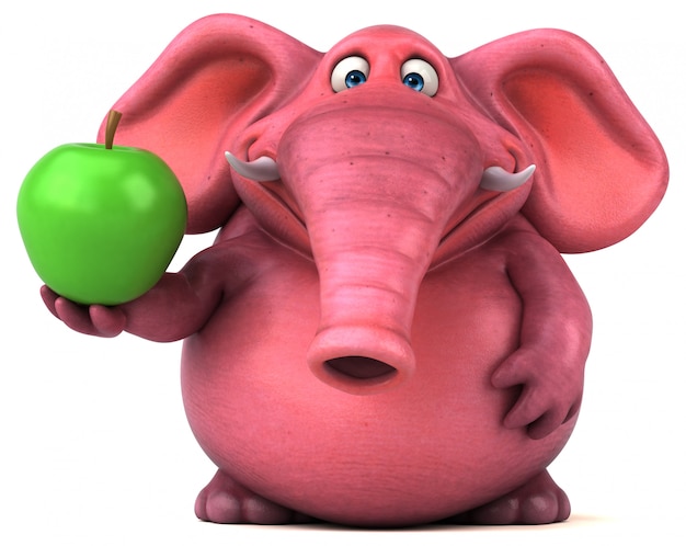 Elefante rosado - Ilustración 3D