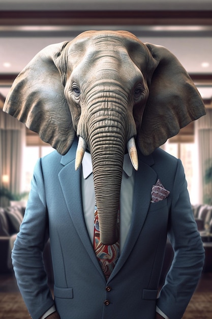 Elefante con traje IA generativa
