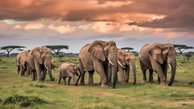 Elefanten im Nationalpark von Kenia, Afrika