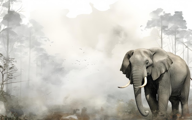 Elefanten und der afrikanische Savanne-Hintergrund