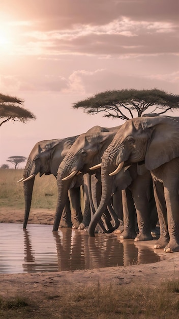 Elefantes a beber água