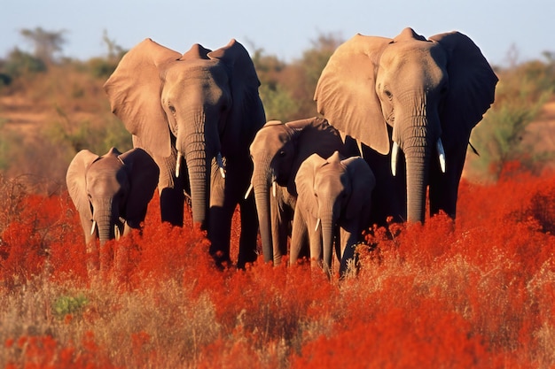 Foto elefantes no parque nacional amboseli quênia áfrica