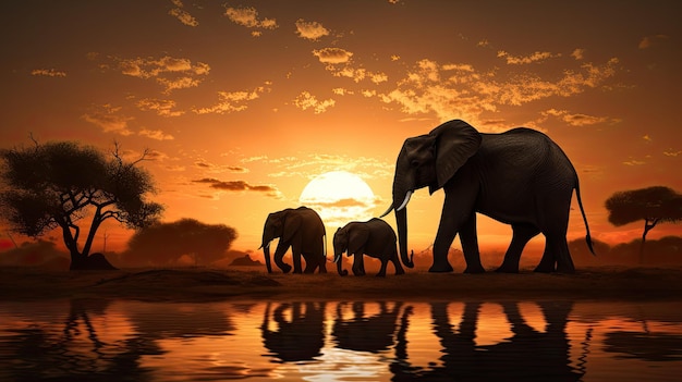 Elefantes en el paisaje