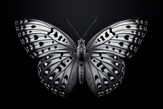 Elegança de borboleta monocromática